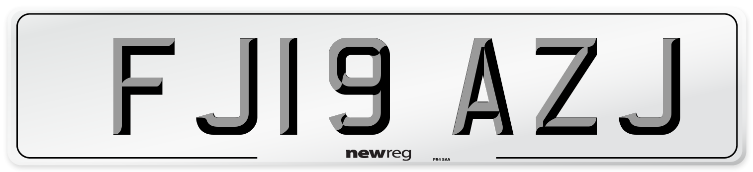 FJ19 AZJ Number Plate from New Reg